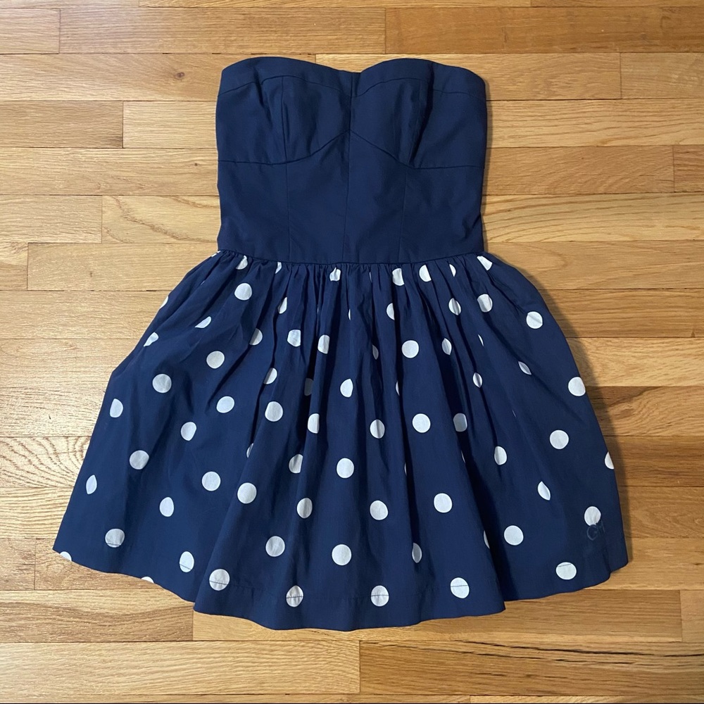 {Gilly Hicks} Navy & White Polka Dot Dress - Medium - Picture 2 of 7
